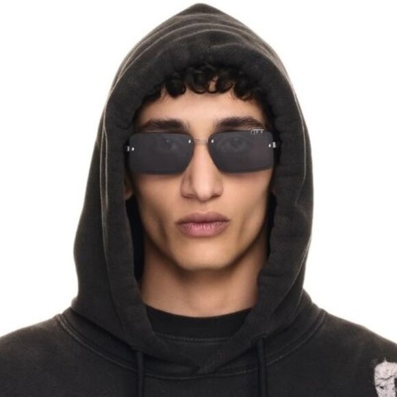 Off-White Women Sunglasses Gunmetal Blue Rectangular OERI13N TAMPA 7745 NEW main image 6